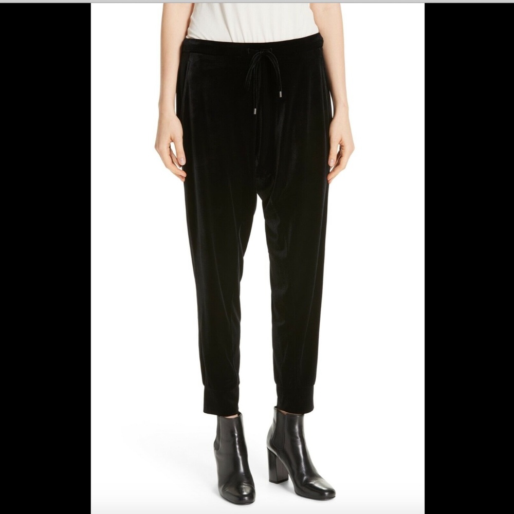 NEW $168 Eileen Fisher High Rise Crop Velvet Jogger Pants‎ [SZ Medium ] #E723